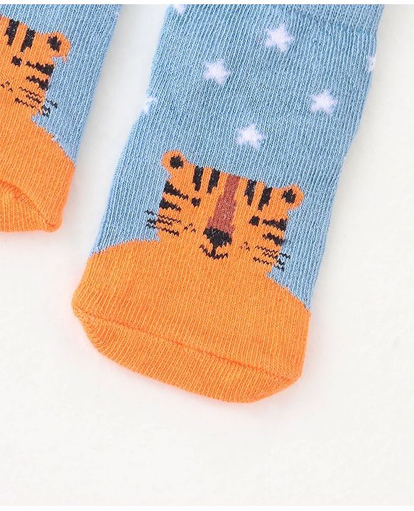 Cute Walk By Babyhug Non Terry Anti Bacterial Ankle Length Socks Animals Print Pack Of 5 - Multicolour