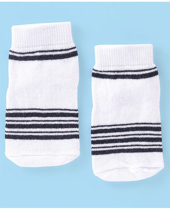 Cutewalk By Babyhug Anti Bacterial Ankle Length Socks Pack Of 5 Bear Print - Navy Blue & White
