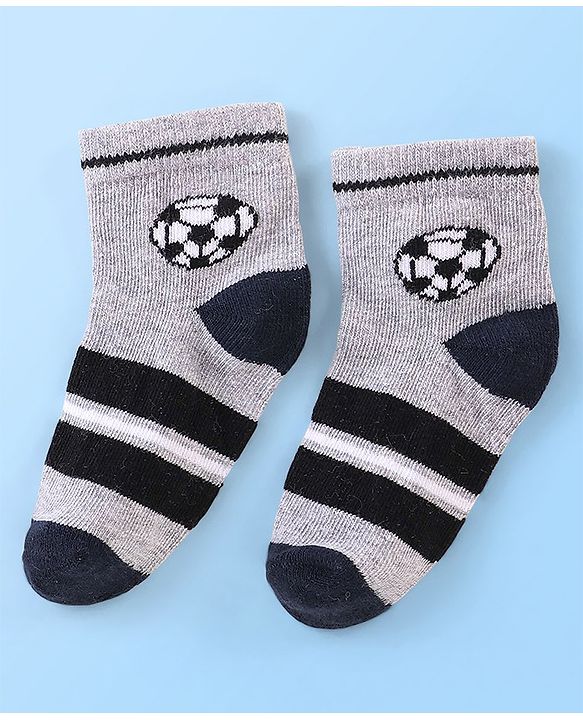 Cute Walk by Babyhug Anti Bacterial Ankle Length Socks Football Design Pack of 7 - Multicolour