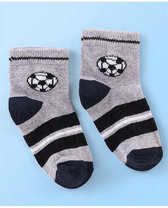 Cute Walk by Babyhug Anti Bacterial Ankle Length Socks Football Design Pack of 7 - Multicolour