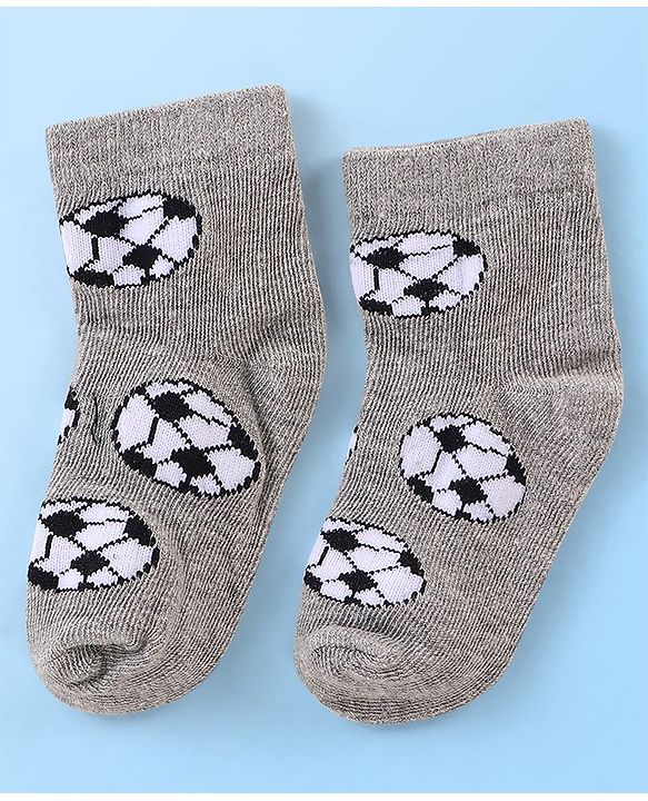 Cute Walk by Babyhug Anti Bacterial Ankle Length Socks Football Design Pack of 7 - Multicolour