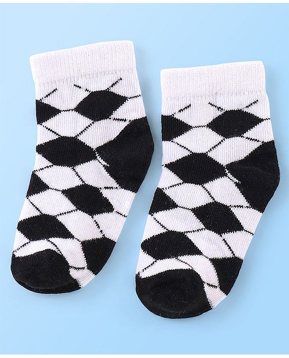 Cute Walk by Babyhug Anti Bacterial Ankle Length Socks Football Design Pack of 7 - Multicolour