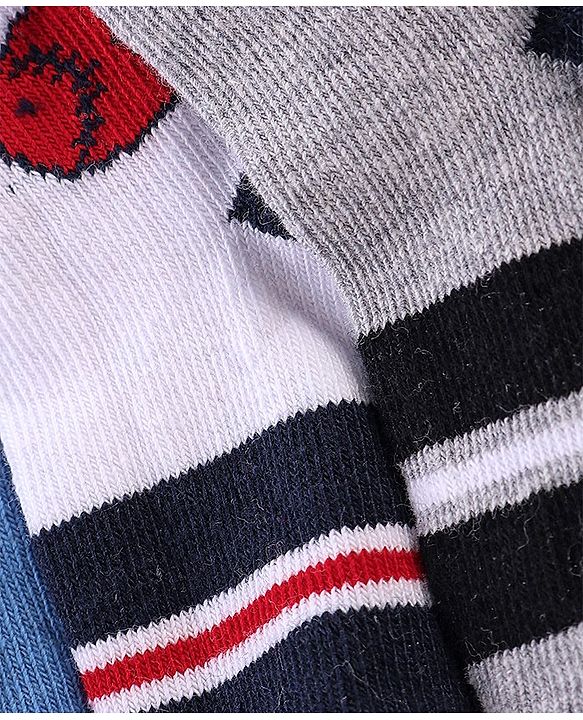 Cute Walk by Babyhug Anti Bacterial Ankle Length Socks Football Design Pack of 7 - Multicolour