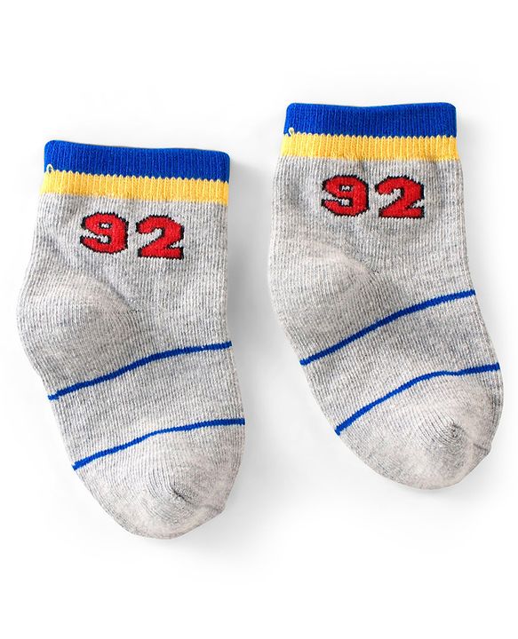 Cute Walk By Babyhug Non Terry Anti Bacterial Ankle Length Design Socks Pack of 5 - Multicolour