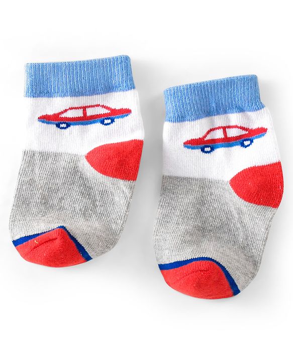 Cute Walk By Babyhug Non Terry Anti Bacterial Ankle Length Design Socks Pack of 5 - Multicolour