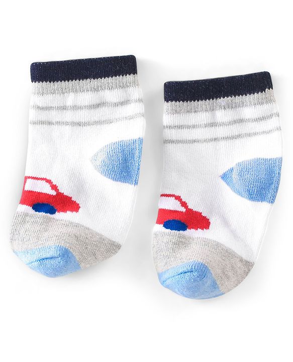 Cute Walk By Babyhug Non Terry Anti Bacterial Ankle Length Design Socks Pack of 5 - Multicolour