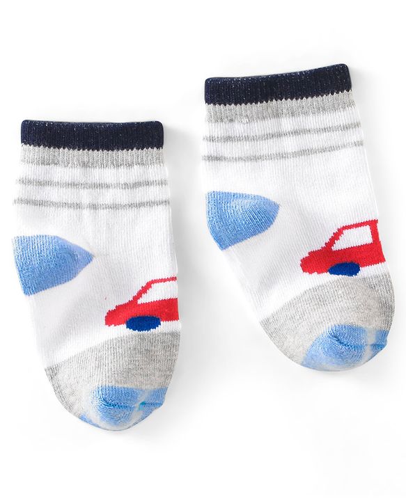 Cute Walk By Babyhug Non Terry Anti Bacterial Ankle Length Design Socks Pack of 5 - Multicolour