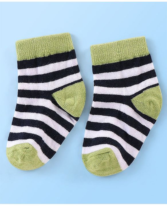 Cute Walk By Babyhug Anti Bacterial Non Terry Ankle Length Stripe Socks Pack Of 5 - Multicolor