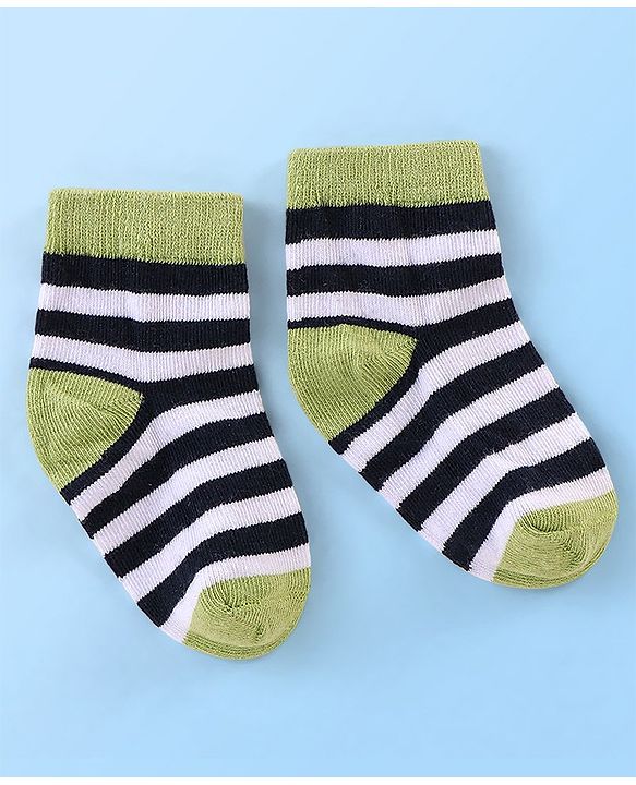 Cute Walk By Babyhug Anti Bacterial Non Terry Ankle Length Stripe Socks Pack Of 5 - Multicolor