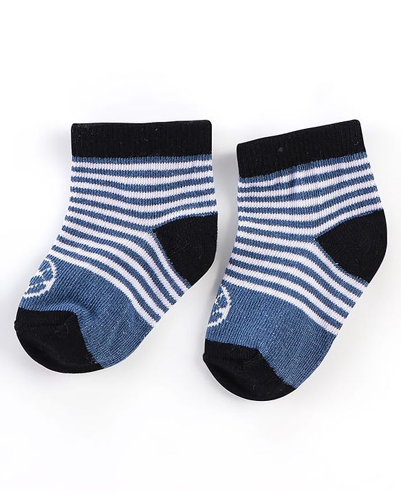 Cute Walk by Babyhug Anti Bacterial Anti Skid Ankle Length Socks Striped Design Pack Of 3 - Multicolour