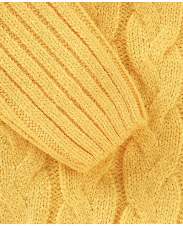 Babyhug Full Sleeves Cable Knit Sweater Solid- Yellow