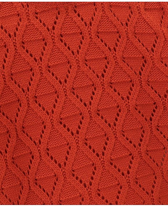 Babyhug Knit Full Sleeves Sweater With Cable Knit Design - Red