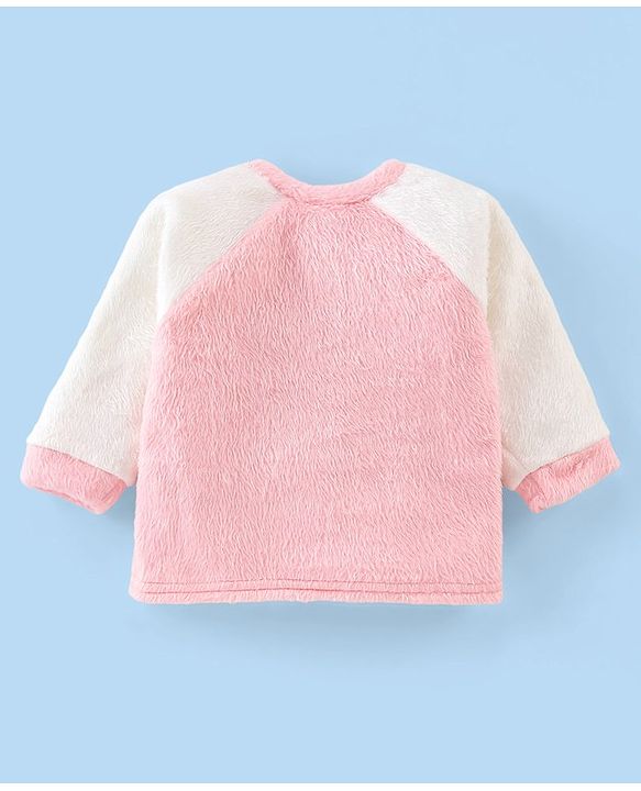 Babyhug Velour Full Sleeves Winterwear Night Suit Nightsuit With Solid Colour - Pink