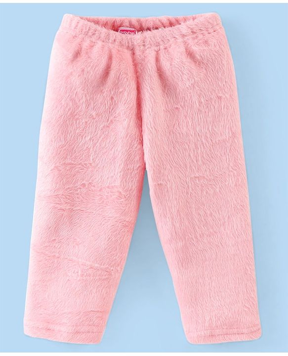 Babyhug Velour Full Sleeves Winterwear Night Suit Nightsuit With Solid Colour - Pink