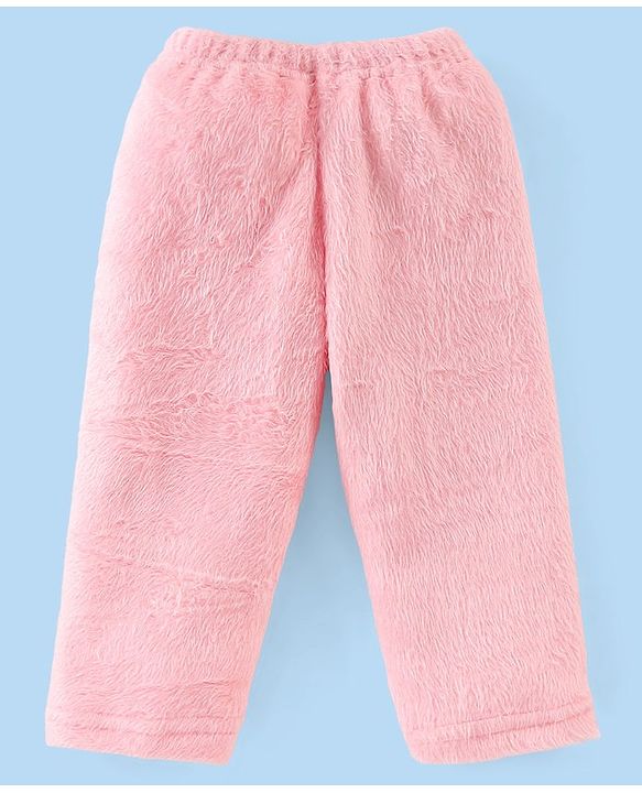 Babyhug Velour Full Sleeves Winterwear Night Suit Nightsuit With Solid Colour - Pink