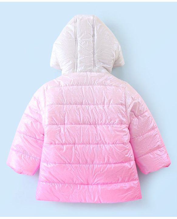 Babyhug Woven Full Sleeves Hoodie with Star Badge - Pink