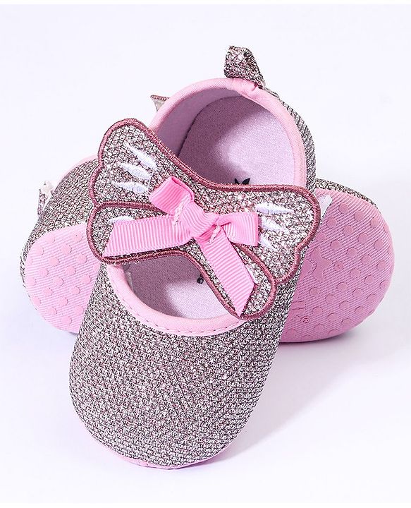 Cute Walk by Babyhug Booties With Velcro Closure - Pink