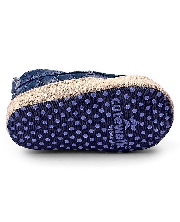 Cute Walk by Babyhug Slip On Solid Booties- Blue
