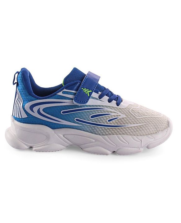 Pine Kids Velcro Closure Sneakers - White & Blue