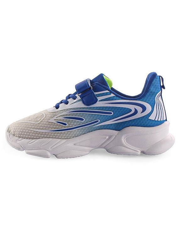 Pine Kids Velcro Closure Sneakers - White & Blue