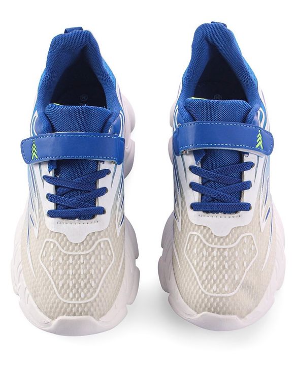 Pine Kids Velcro Closure Sneakers - White & Blue