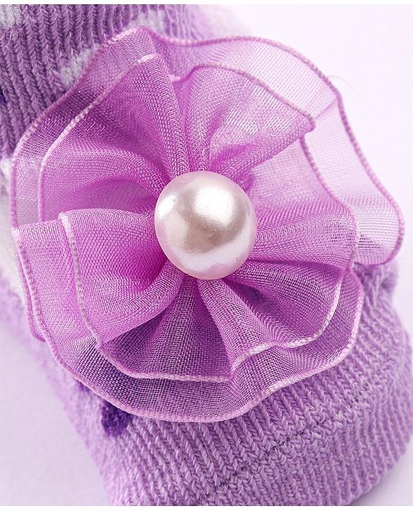 Cute Walk by Babyhug Socks Shoes with Applique - Light Purple