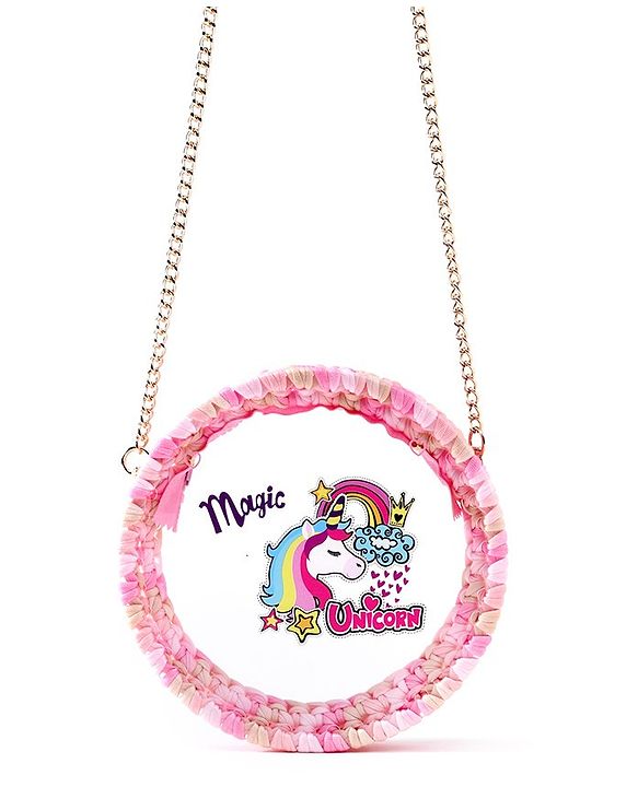 Babyhug Sling Bag with Unicorn Print Free Size - Pink