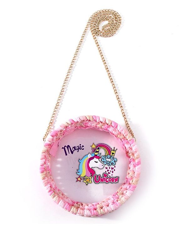 Babyhug Sling Bag with Unicorn Print Free Size - Pink