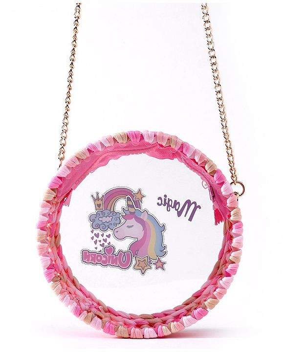 Babyhug Sling Bag with Unicorn Print Free Size - Pink