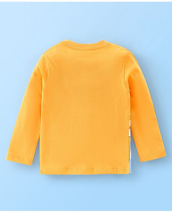 Babyhug Cotton Knit Full Sleeves Night Suit with Dino Print - Yellow