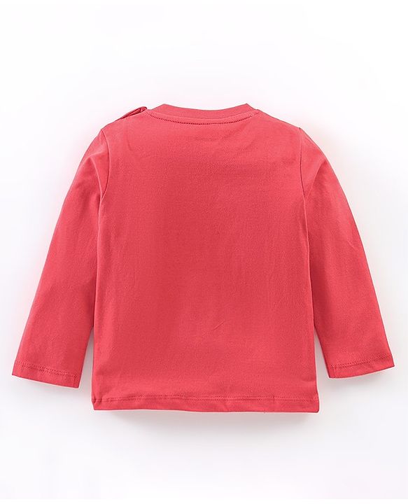 Babyhug Cotton Knit Full Sleeves Night Suit Bear Print - Red