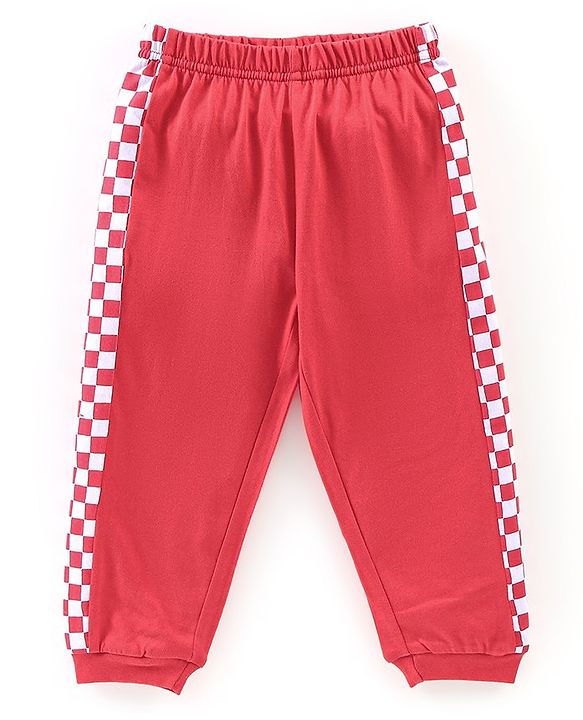 Babyhug Cotton Knit Full Sleeves Night Suit Bear Print - Red