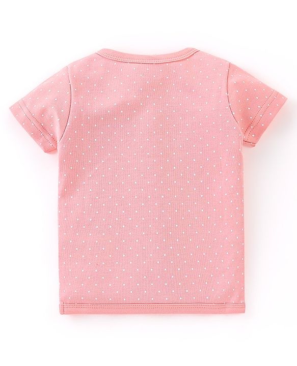 Babyhug 100% Cotton Half Sleeves Front Open Printed Vests  Pack of 3 - Pink & Yellow