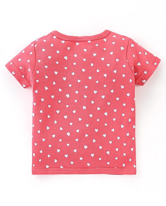 Babyhug 100% Cotton Half Sleeves Front Open Printed Vests  Pack of 3 - Pink & Yellow