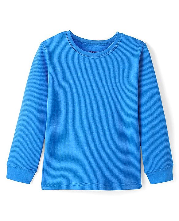 Pine Kids Full Sleeves Solid Thermal Vest - Royal Blue