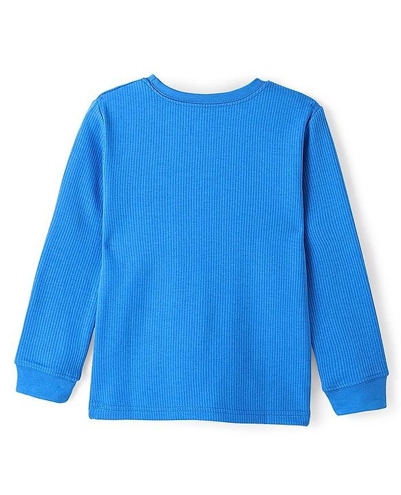 Pine Kids Full Sleeves Solid Thermal Vest - Royal Blue