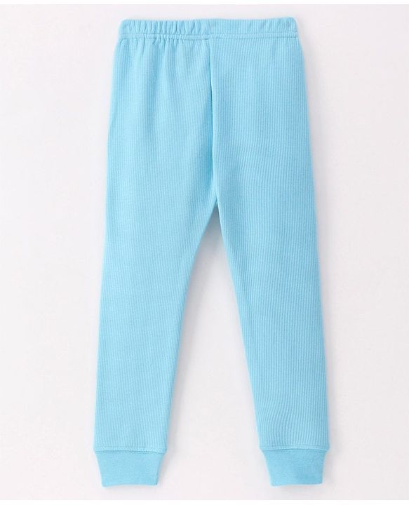 Pine Kids Cotton Full Length Thermal Inner Wear Bottom Solid Colour - Light Blue