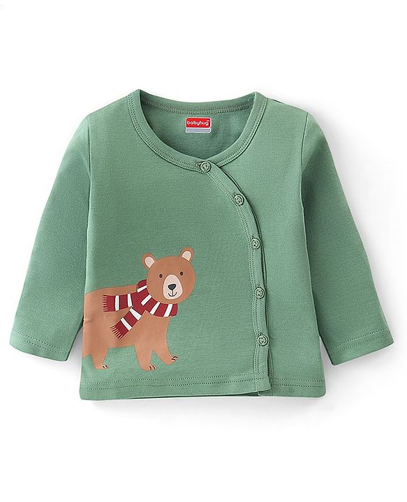 Babyhug Cotton Knit Full Sleeves Front Open Vest Bear Print Pack of 3  - Multicolour