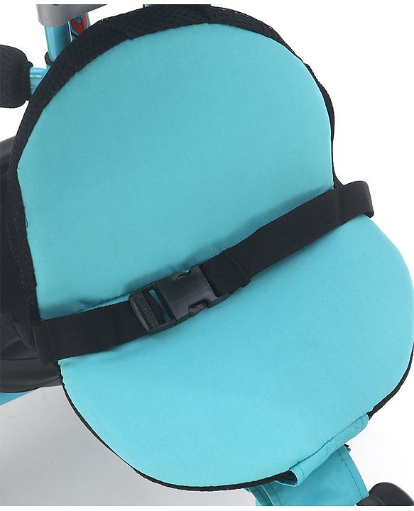 Babyhug Plug & Play Tricycle with Air Wheel Canopy & Parental Handle - Blue