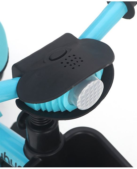 Babyhug Plug & Play Tricycle with Air Wheel Canopy & Parental Handle - Blue