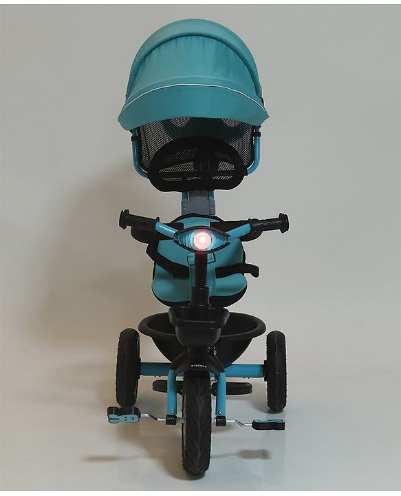 Babyhug Plug & Play Tricycle with Air Wheel Canopy & Parental Handle - Blue