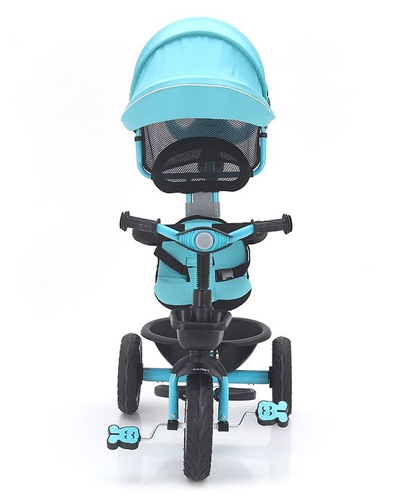 Babyhug Plug & Play Tricycle with Air Wheel Canopy & Parental Handle - Blue