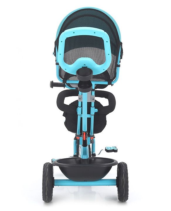 Babyhug Plug & Play Tricycle with Air Wheel Canopy & Parental Handle - Blue