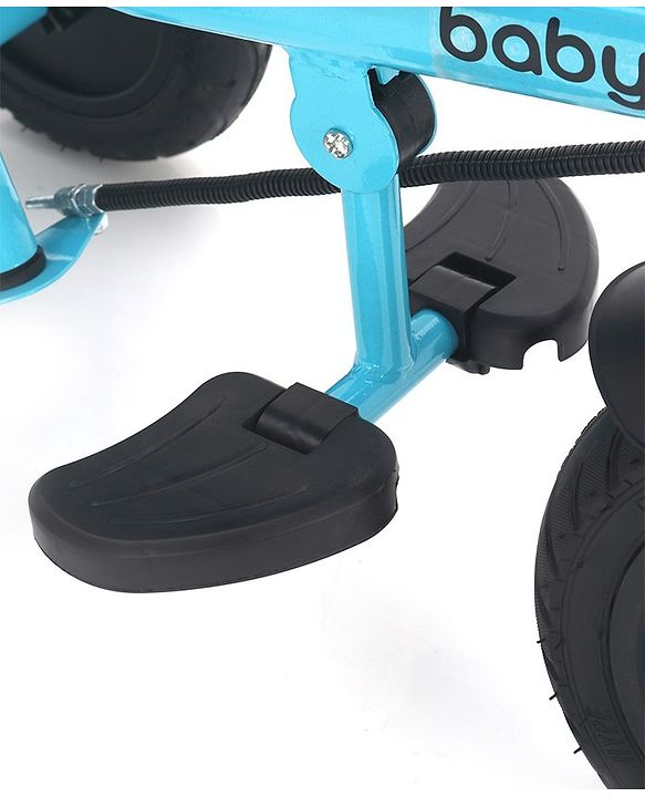 Babyhug Plug & Play Tricycle with Air Wheel Canopy & Parental Handle - Blue