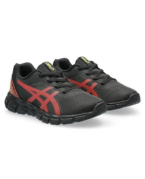 ASICS Kids Lace Up Closure Gel Quantum Lyte II PS Sports Shoes Black Cherry Tomato