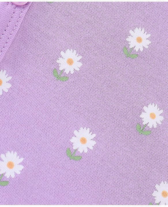 Babyhug 100% Cotton Knit Full Sleeves Front Open Jhablas Bunny Print Pack of 3 - Pink Orange & Purple