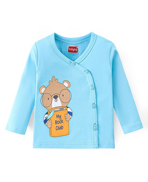 Babyhug 100% Cotton Interlock Knit Front Open Vest Stripes & Bear Print Pack of 3 - Multicolor