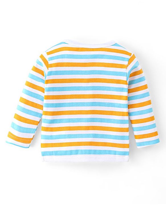 Babyhug 100% Cotton Interlock Knit Front Open Vest Stripes & Bear Print Pack of 3 - Multicolor