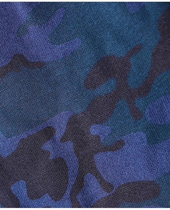 Babyhug Cotton Looper Full Length Lounge Pants Camaflouge Print - Navy Blue