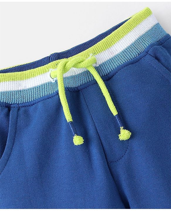 Babyhug Cotton Looper Full Length Lounge Pant Text Print- Blue